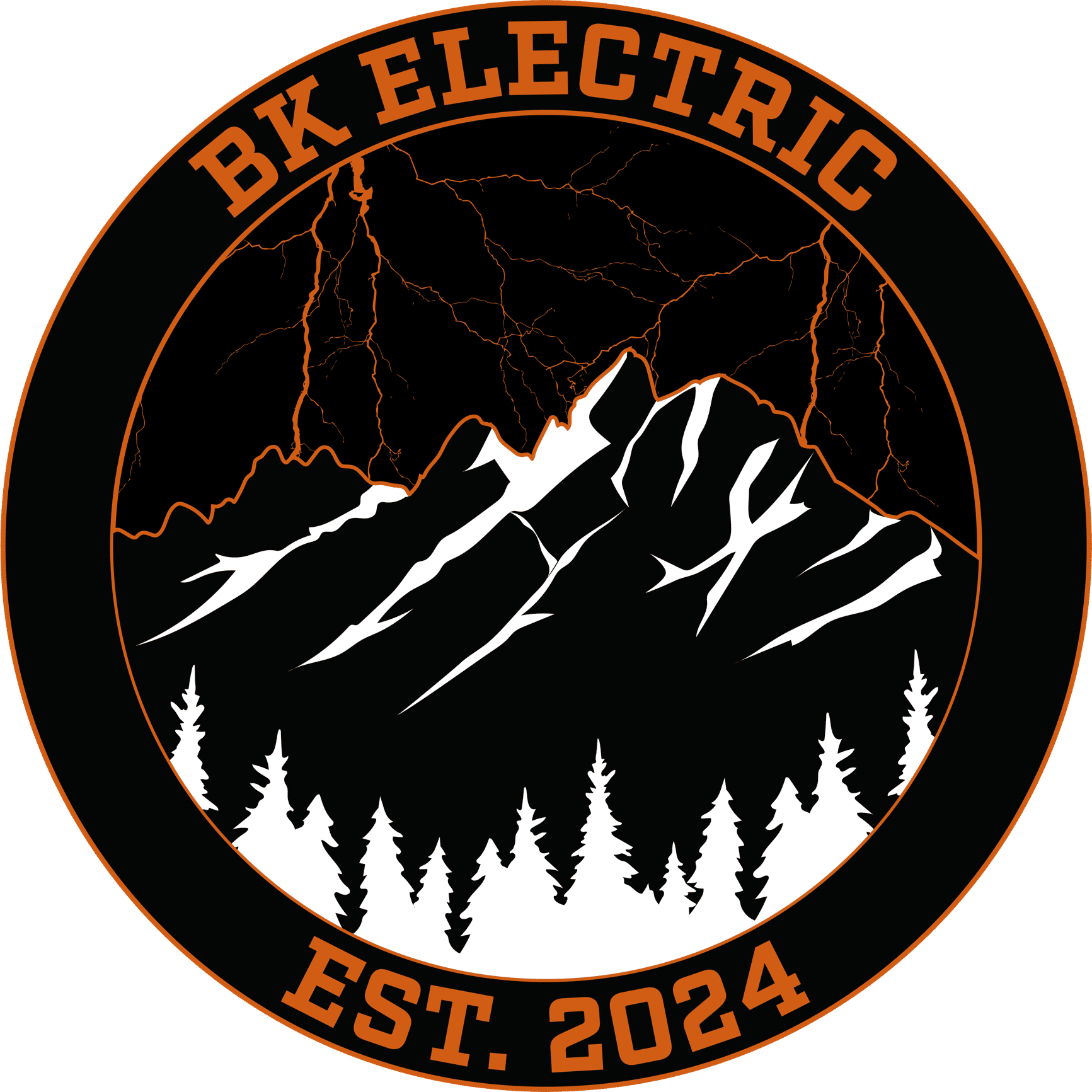 BK Electric - mountain & lightning badge